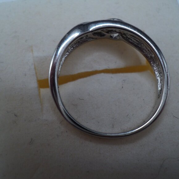 CZ 4mm sterling silver ring size 8 POS180 - Picture 4 of 4